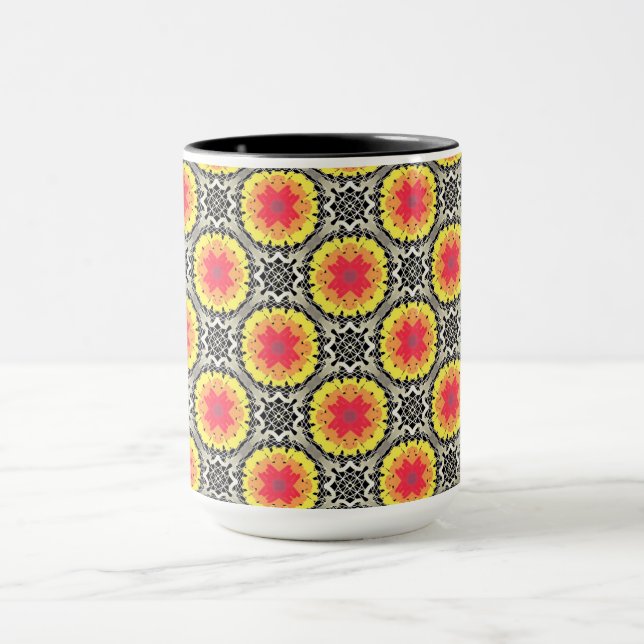 MUG Cup 15 oz superb red, yellow and black design (Center)
