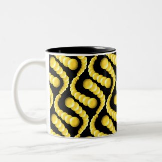 Mug - Curved Lines of Yellow Spheres