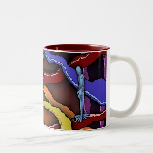 Mug Customizable Abstract Design Blue Man