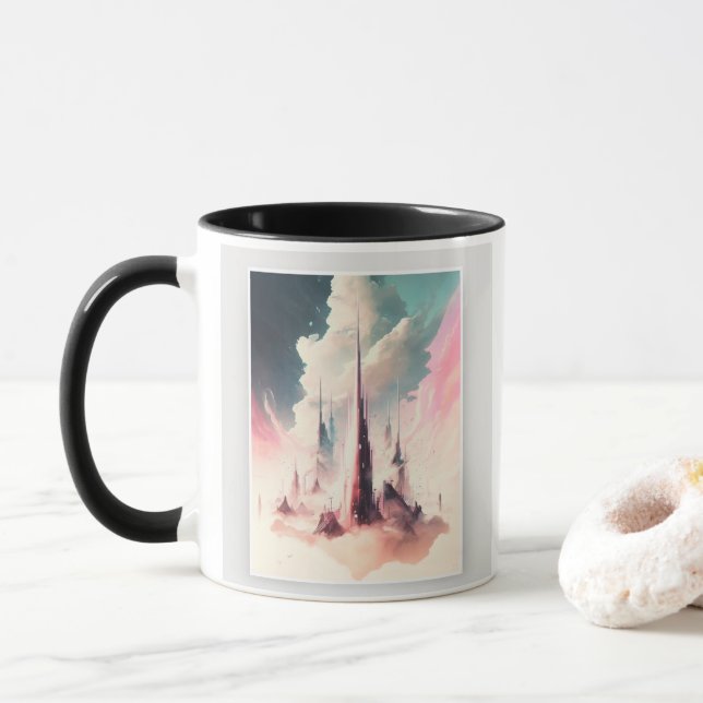 Mug Cyberpunk City (With Donut)