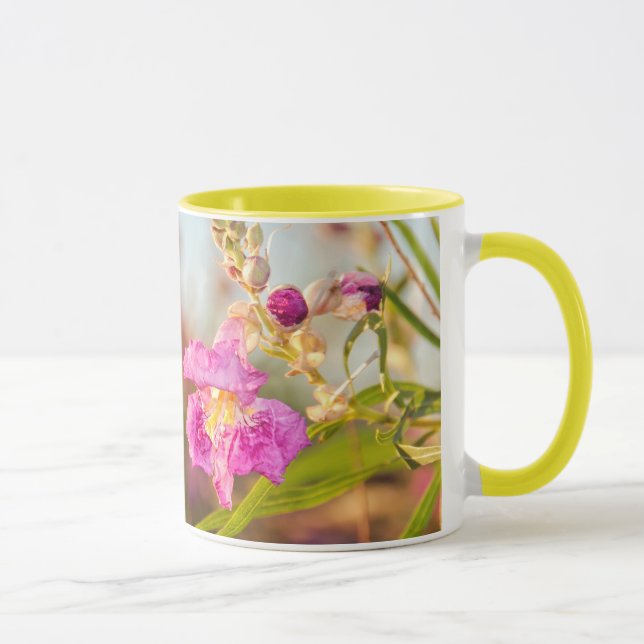 Mug: Desert Willow Flower #6 (Ringer) Mug (Right)