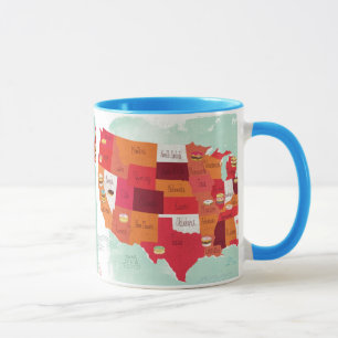 mug, donut, usa, state mug