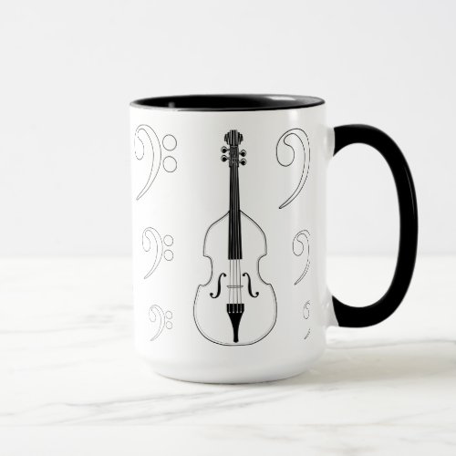 Mug _ Double Bass  clefs Pick your style  color