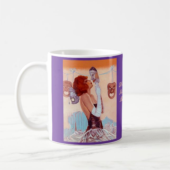 MUG ~ DRAMA GIRL THEATRE MASKS & SHAKESPEARE QUOTE (Left)