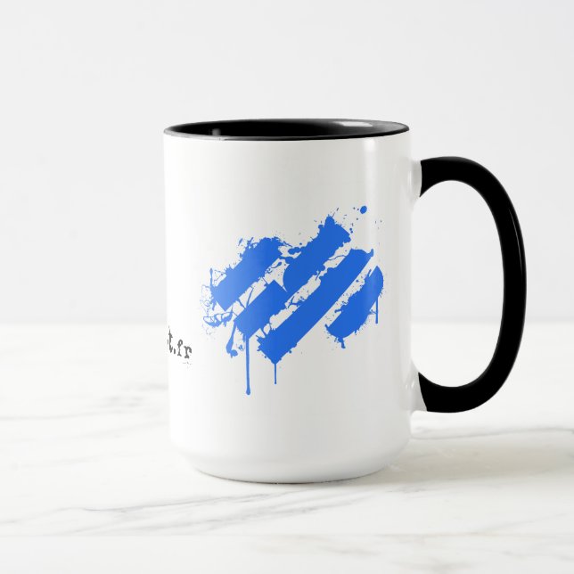 Mug Easysport Black coffee/Blue splatter (Right)