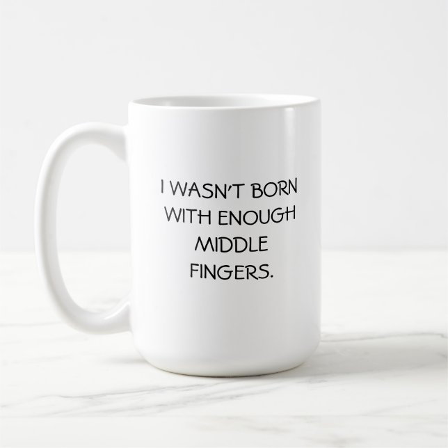 MUG-ENOUGH MIDDLE FINGERS COFFEE MUG (Left)