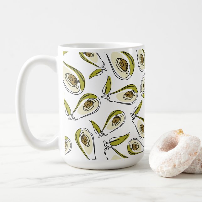 Mug features a cute Avocado. (With Donut)