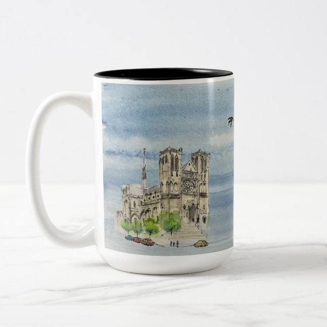 Mug: Flying Joanna and Grace Cathedral Two-Tone Coffee Mug (Left)