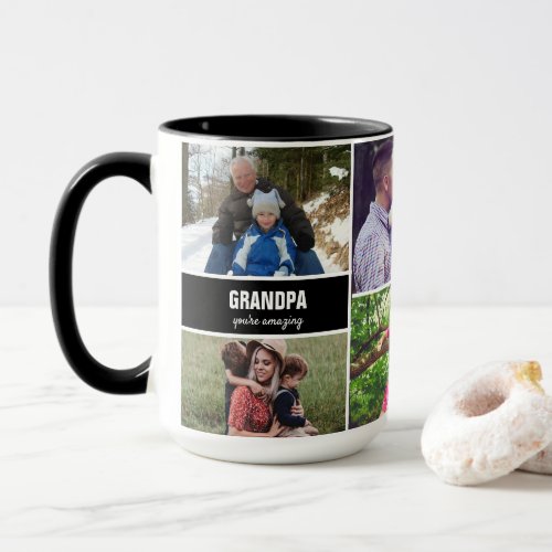 Mug for Grandpa family Photo Collage Personalized