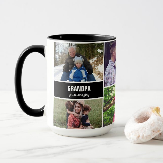 Mug for Grandpa family Photo Collage Personalized (With Donut)