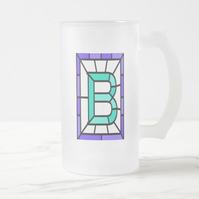 Mug, Frosted, Personalized Frosted Glass Beer Mug (Right)