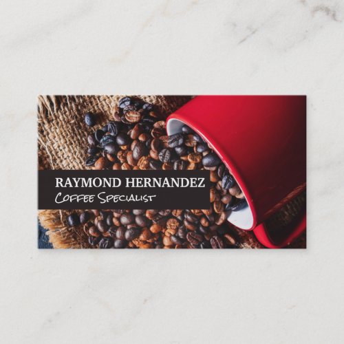 Mug Full of Coffee Beans Business Card