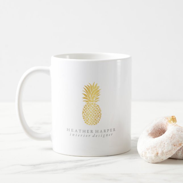 Mug - Gold Pineapple (With Donut)