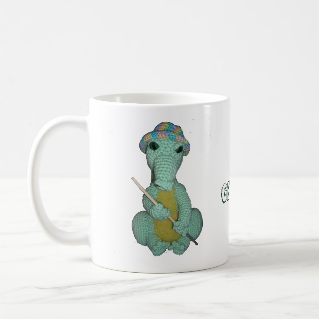 Mug - Green Alligator Doll with Name (Left)