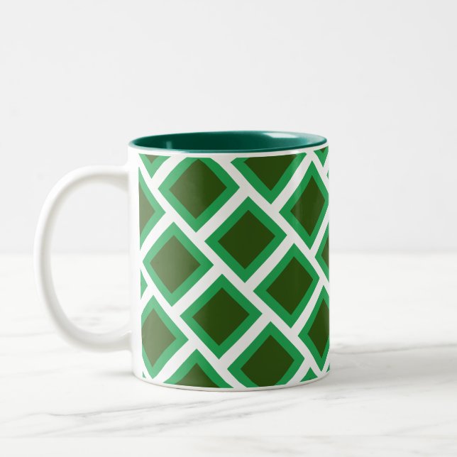 Mug - Green Brick Pattern (Left)