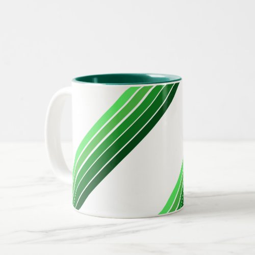 Mug _ Green Diagonal Stripes
