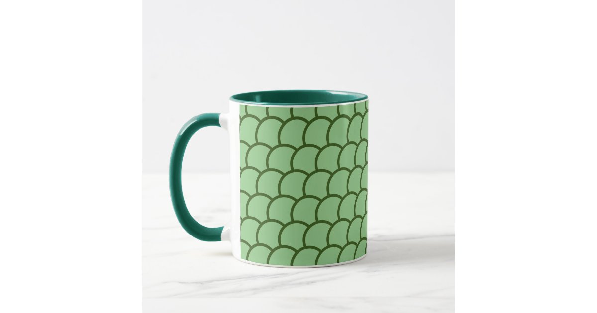 Mug - Green Fish Scale Pattern | Zazzle