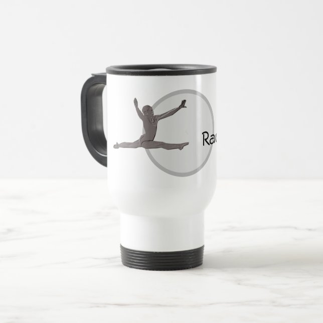 Mug - Gymnast Silhouett with Name (Front Left)