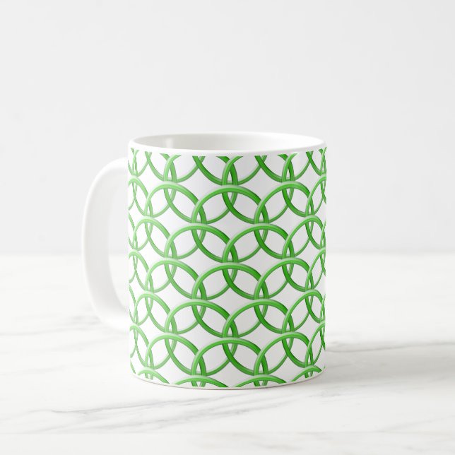 Mug - Interlocking Rings in Green (Front Left)