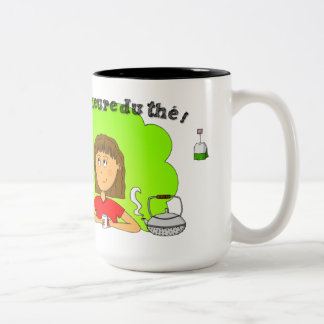 Mug “It is the tea time!” for left-handed person