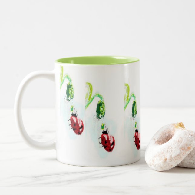 Mug : Ladybugs North American Flowers (With Donut)