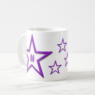 Mug - Letter with Purple Stars