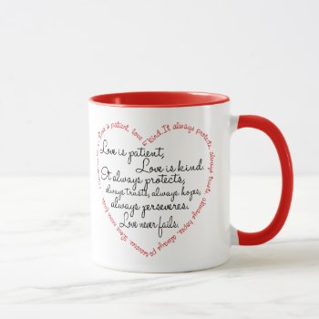 Mug - Love Is Patient Word Heart by PawsitiveDesigns at Zazzle