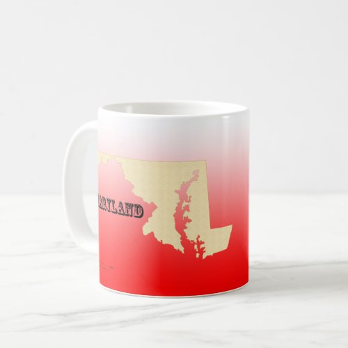 Mug _ Maryland State Map with City