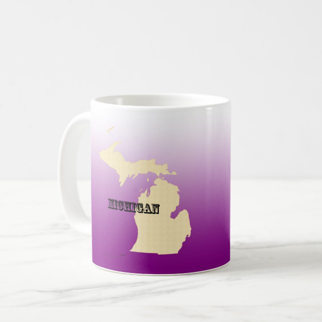 Mug - Michigan State Map with City (Front Left)