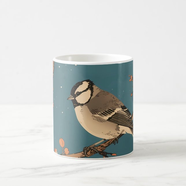 Mug - Moonlit Bird on Blossom Branch (Center)