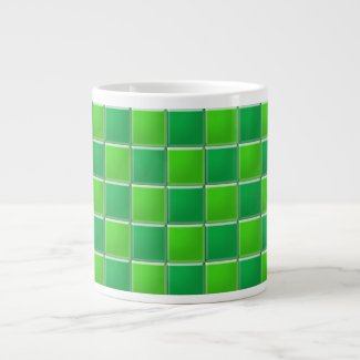 Mug - Mosaic Tiles in Shades of Green