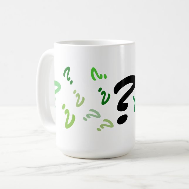Mug - Multiple Green Question Marks (rev) (Front Left)