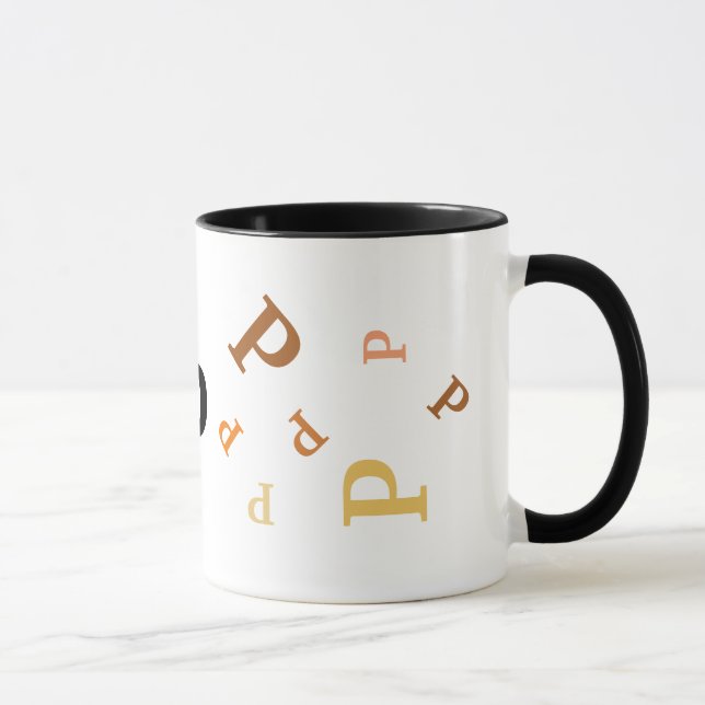Mug - Multiple Orange and Brown Letters (Right)