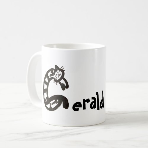 Mug _ Name with Initial Cat Letter G