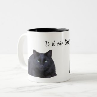 Mug - Nap time yet? Black Cat