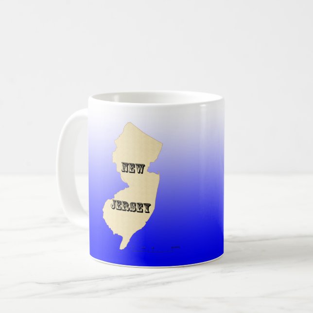 Mug - New Jersey State Map with City (Front Left)