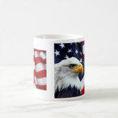 Mug North American Bald Eagle on American flag (Center)