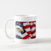 Mug North American Bald Eagle on American flag (Left)