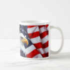 Mug North American Bald Eagle on American flag
