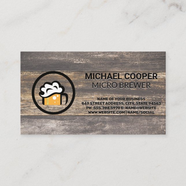 Mug of Beer Glass | Brewery Business Card (Front)