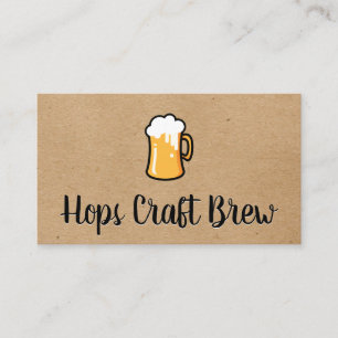 Mug of Frothy Beer Natural Brown Background Business Card