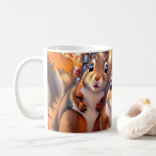 Mug of selfie squirrels with a realistic 3D effect