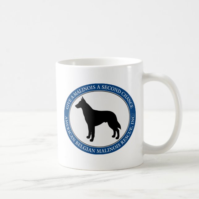 Mug, personalized & Malinois Rescue Logo Coffee Mug (Right)