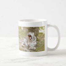 Mug. photo snow leopard , cat.  coffee mug