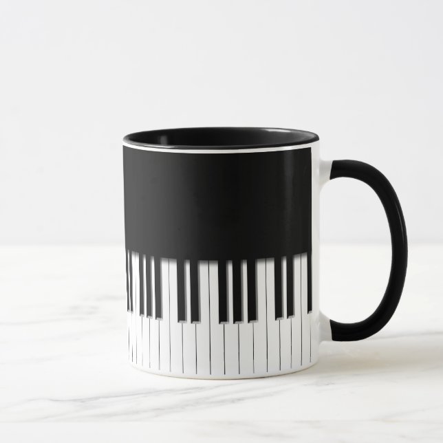 Mug - Piano Keyboard black white (Right)