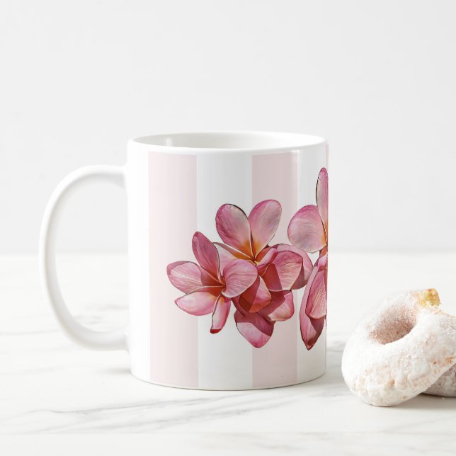 Mug - Pink Plumeria (With Donut)