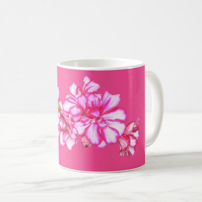Mug - Pink Stripped Geraniums (Front Right)