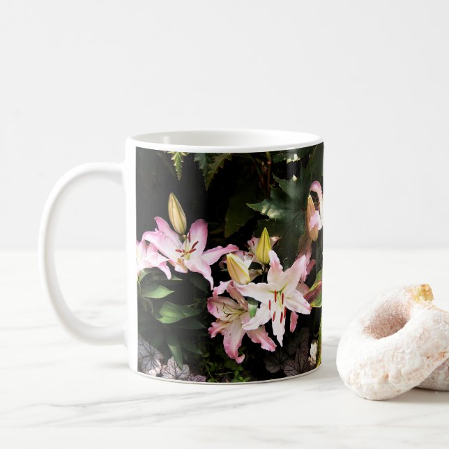 MUG pink/white lilies at Longwood (With Donut)