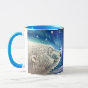 Mug - Polar Bear Snowflakes by Michaeline McDonald