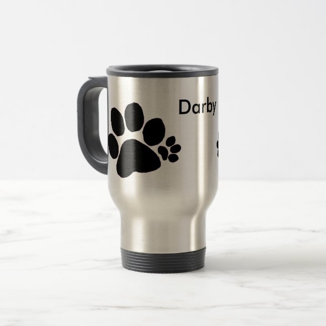 Mug - Polydactyl Pawprints and Name (v2) (Front Left)